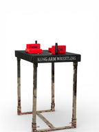 Kong Arm Wrestling table | 100% Steel Frame with Metal table Side hand grip poles | Premium Quality Rexine | waterproof Wooden Top