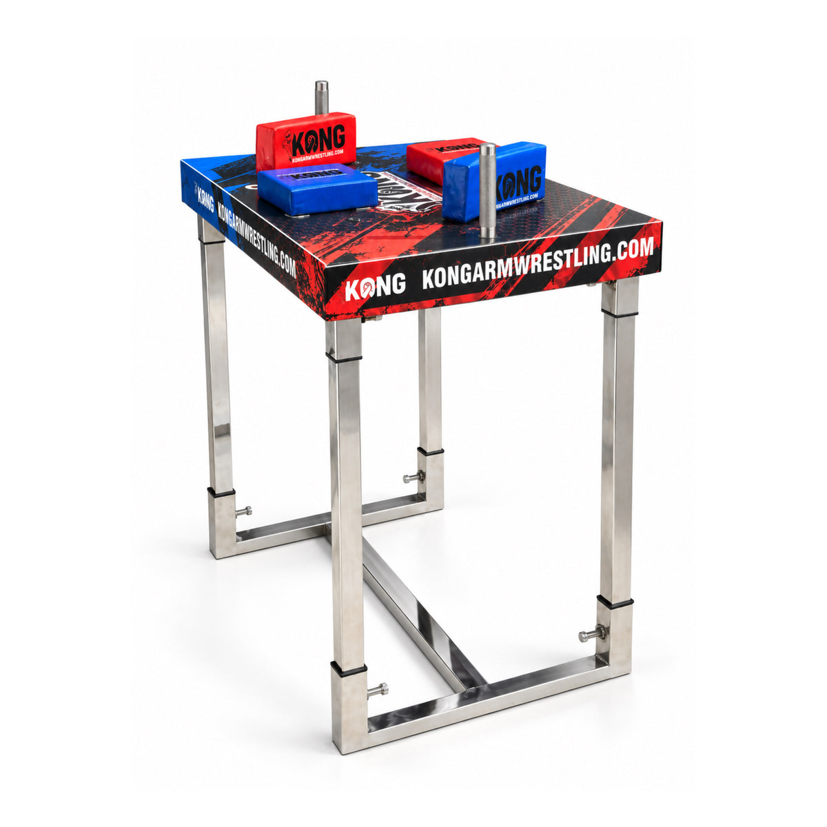 Kong Arm Wrestling table 2 | Steel Frame with MS inside | MS table Side hand grip poles | Premium Quality Rexine | waterproof Wooden Top
